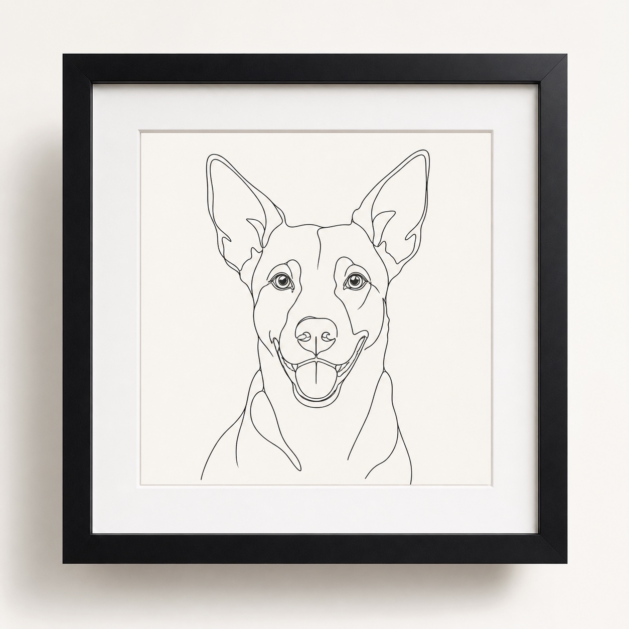 Example of a minimal line drawing pet portrait