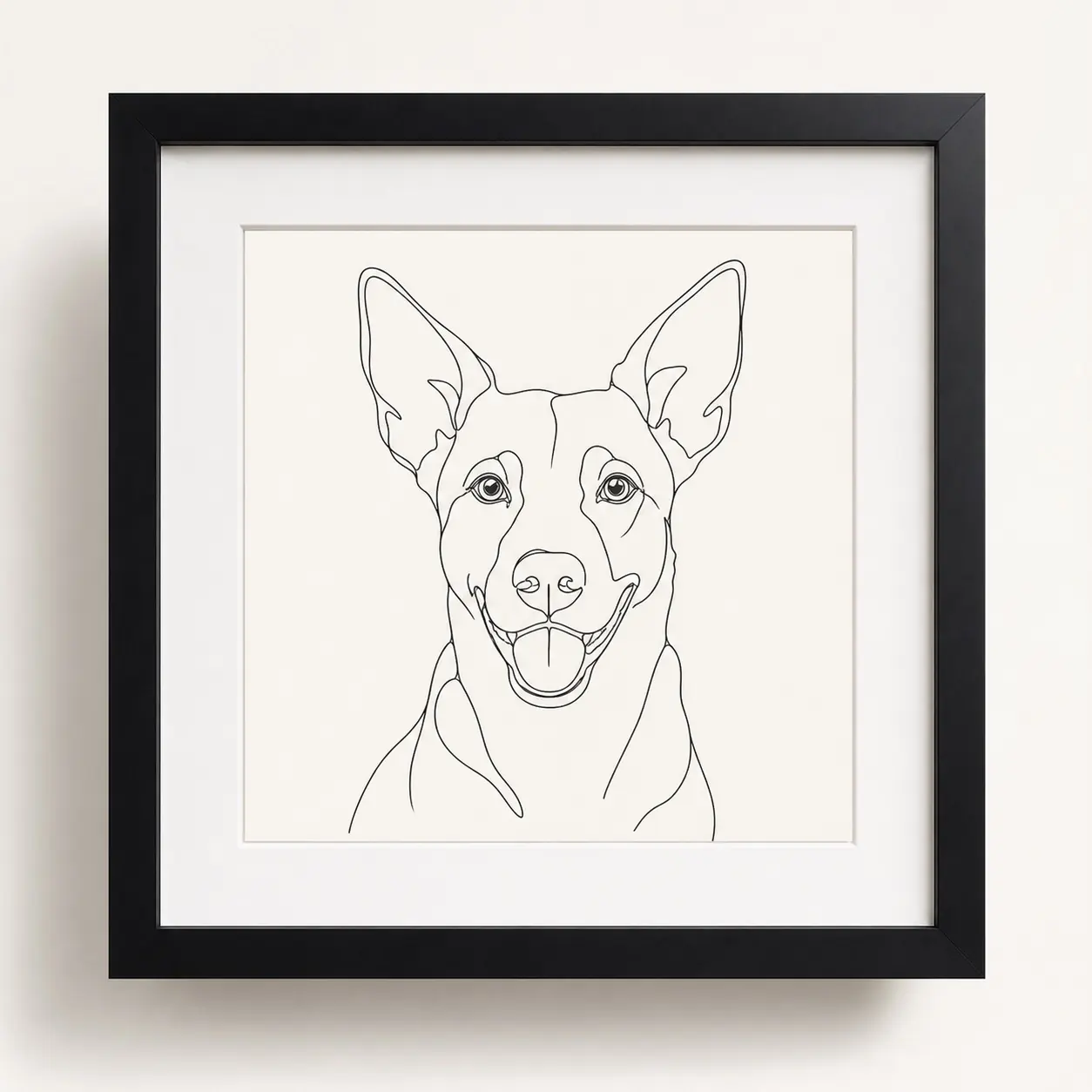 Example of a minimal line drawing pet portrait